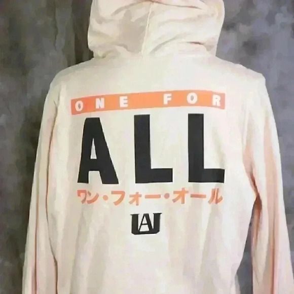 My Hero Academia yellow hooded sweatshirt size M elasticized cuffs and waist kan - Picture 6 of 8